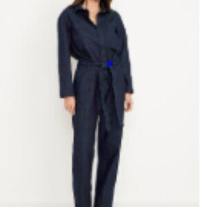 NWOT Old Navy Long-Sleeve Dark Rinse Denim Jumpsuit Size XL